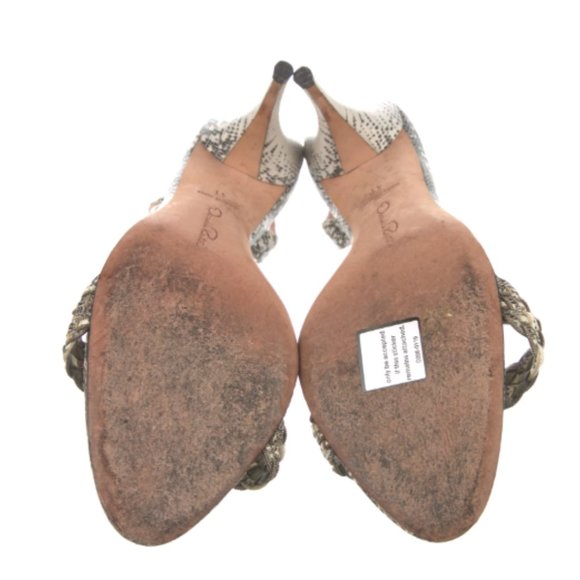 OSCAR DE LA RENTA Leather Chain-Link Accents Slingback Sandals Size: 10 | IT 41 - Picture 5 of 5